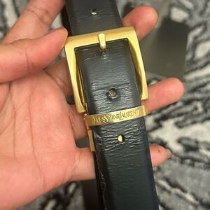 Yves Saint Laurent  Buckle  Belt Gold Accents